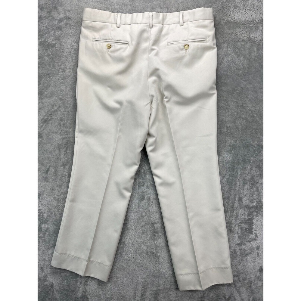Berle Men's Dress Pants 38x29 Ivory Flat Front Stretch Pockets - Picture 9 of 10
